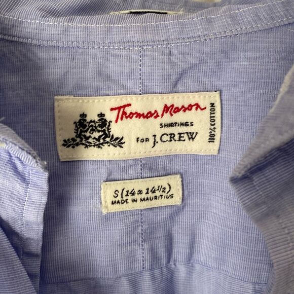 J. Crew Men's Dress Shirts Size Small 14-14.5‎ Blue Purple Plaid Cotton - Picture 8 of 15